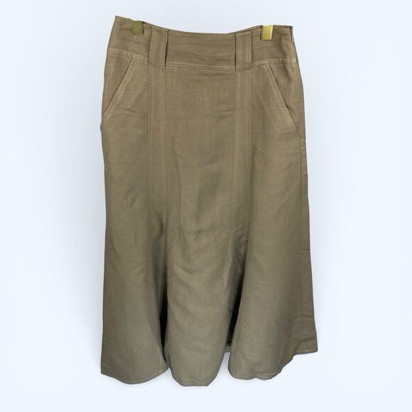 Kasper Women's Blazer Skirt Set Tan Linen-blend Blazer sz 6 Skirt sz 2 Petite - Picture 3 of 12